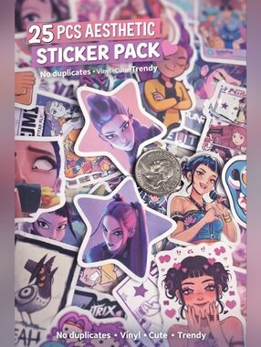 Kpop Sticker Pack 💖 25 PCS Aesthetic Idol Anime Girl Vinyl Laptop Phone Decals